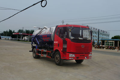 解放J6單橋8立方吸污車